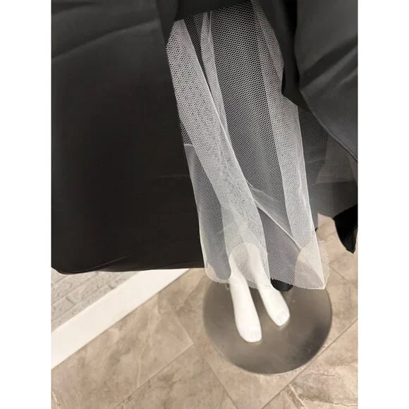 Audrey Women’s Black Pleated Drop Waist Backless Tulle Dress Size 8 - Picture 10 of 11